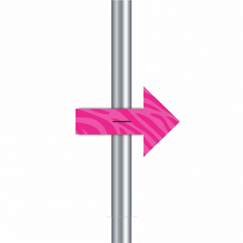 Printed Correx arrow attached to a pole