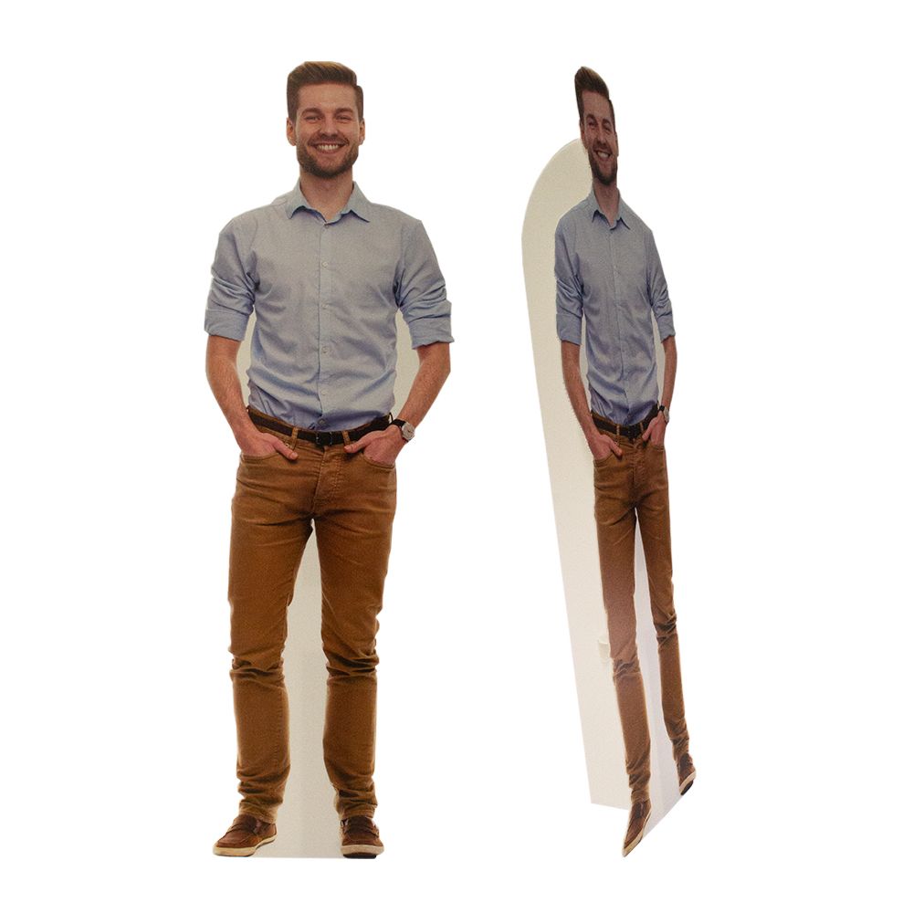 Printed Correx free-standing life size cut out of a man