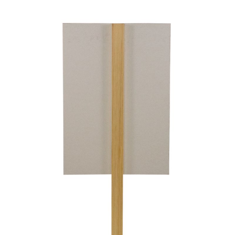 Reverse of printed AWB attached to a wooden stick to create a placard